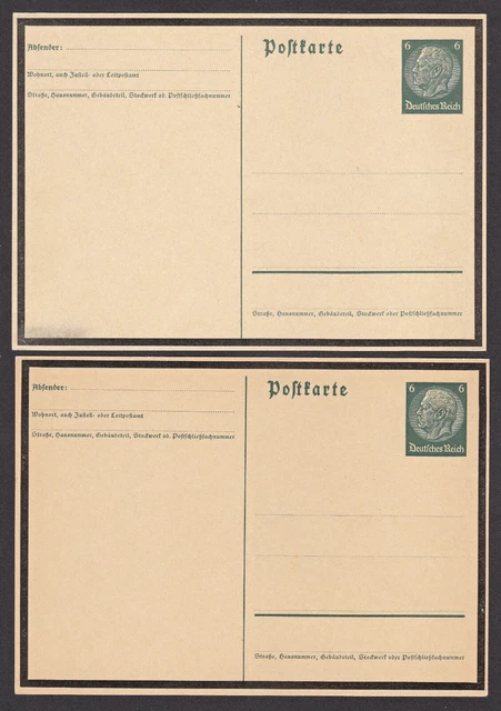 DR Ganzsachen /1934  -  2 x Postkarte P 235 (a und b)  -  ungebraucht  !!