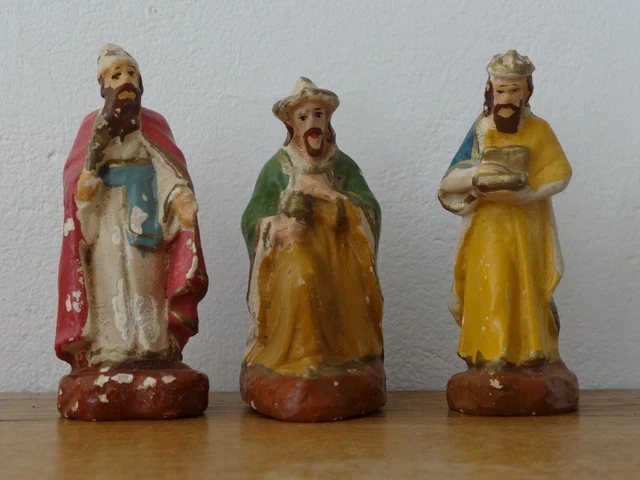 ancien santon crèche devineau taille 3 roi mage noir d