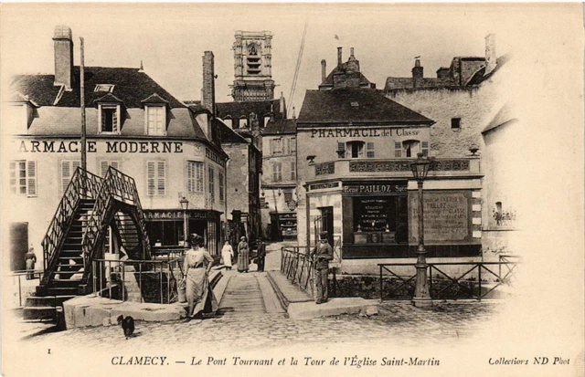 CPA AK CLAMECY - Le Pont Tournant et la Tour de l'Église St-MARTIN (518543)