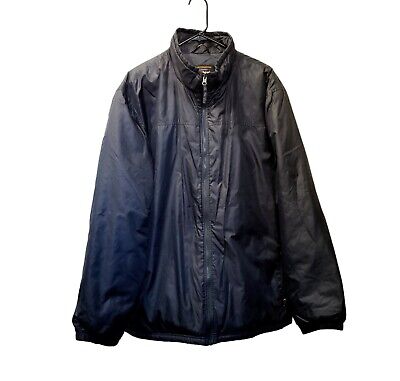 LL Bean Insulated Coat Jacket Full Zip Navy Blue Mens Tall Extra Large XL Basic