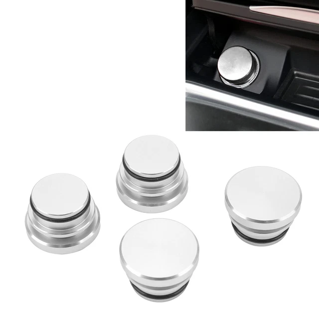 4Pcs Car Cigarette Lighter Plug Socket Cover Silver Power Outlet Dust Cover