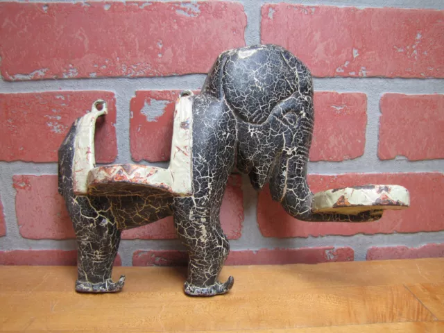 A W REISER TOLEDO OHIO Old Cast Iron Elephant Kitchen Bathroom Holder Shelf Art