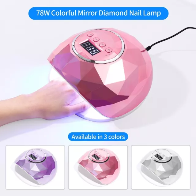 78W LED UV Nail Polish Dryer Lamp Gel Acrylic Professional Spa Tool Curing Light