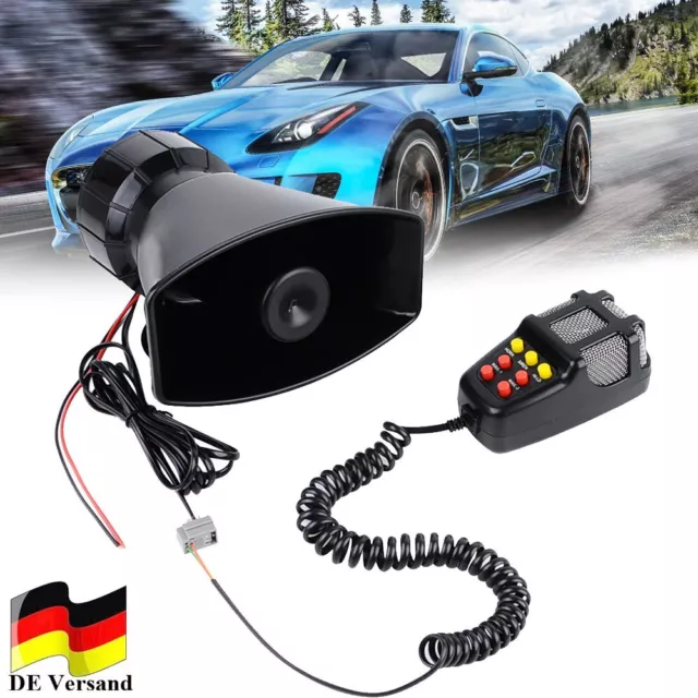 12V Auto LKW PKW 7-Klang Laute Horn Hupe Autohorn Signalhorn Sirene PA System DE