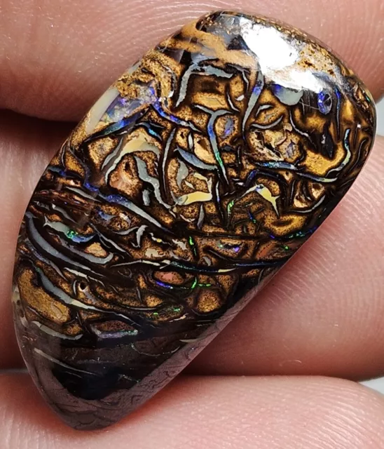 Polished Boulder Opal *Video* Koroit Blue Green Matrix 17.2 Carats Lapidary