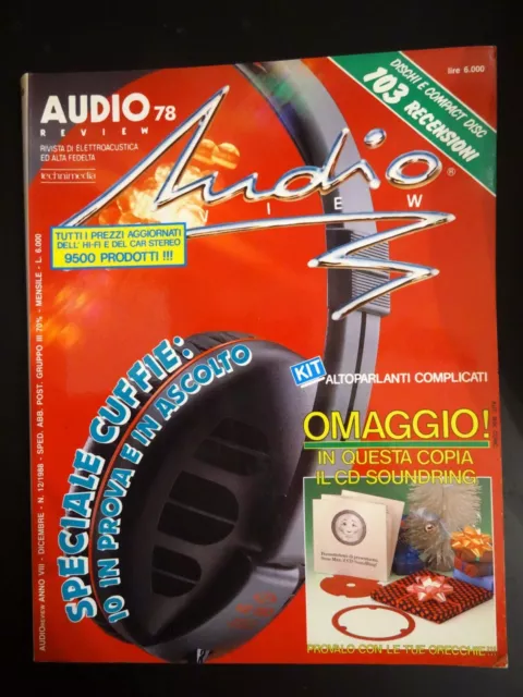 rivista audio review n.78 - dicembre 1988 - hi fi suono alta fedelta
