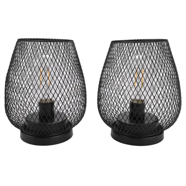 Lampe de Table à Cage en MéTal, Lampe D'Appoint Sans Fil avec Lampes à Batt4362