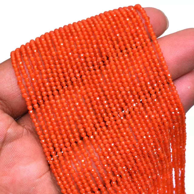 AAA+ Naturel Cornaline Pierre Micro à Facettes 2mm-2.5mm Perles 33cm 2 Strand