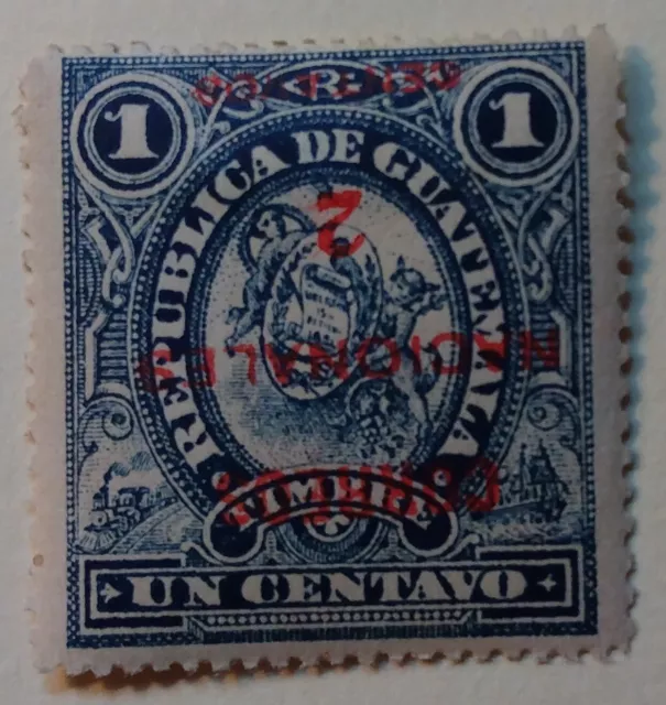 Guatemala "Inverted Overprint" Stamp, 1898, sc#87a, Mint, VLH, OG