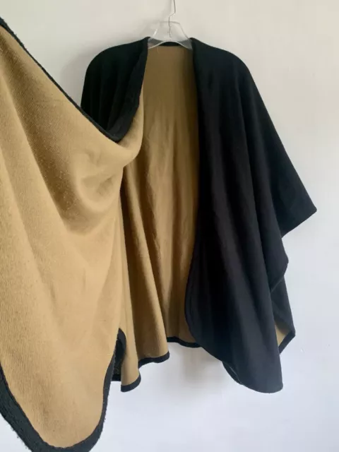 Unisex Brown  Reversible Poncho Bodywarmer Shawl Pashmina Cardigan Cape Onesize