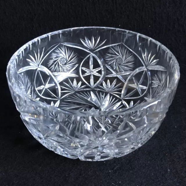 Vintage Retro 1970'S Continental Bohemian Crystal Glass  Bowl  7 3/4"