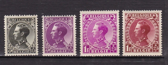 Belgique - N° 390/393 neuf X (Avec trace de charnière)