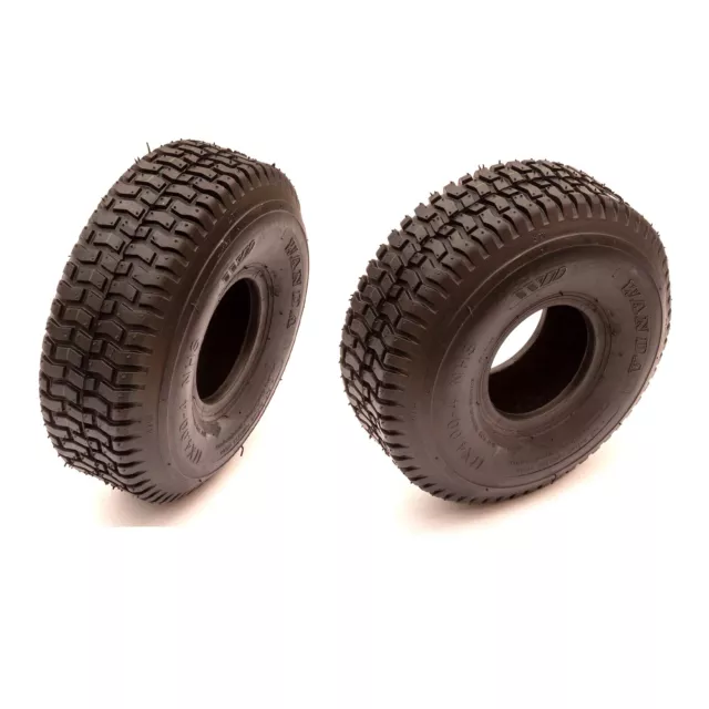 2x Wanda Tyre 11x4.00-4 Garden Lawn Tractor 4 Ply Grass Safe Turf Tread Tubeless