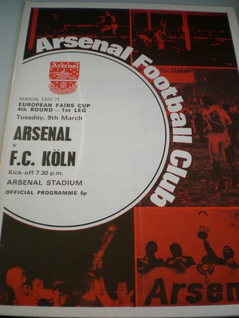 09/03/1971 Arsenal v Cologne [Inter Cities Fairs Cup] (token removed,)