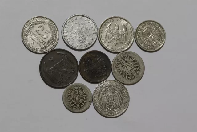 🇩🇪 Germany Empire + Third Reich - 9 Coins Lot B49 #2035