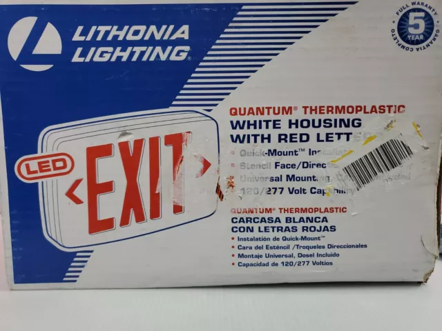 Lithonia Lighting Quantum Thermoplastic White Integrated LED Emergency Exit Sign