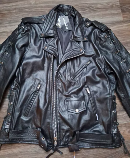 Perfecto Cuir Mr.riegillio Blouson Taille 3Xl Leder Leather Gay Uniform Lacets