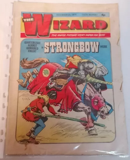 COMIC - Bronze Age UK Picture Story Paper For Boys The Wizard Dec 21st 1974