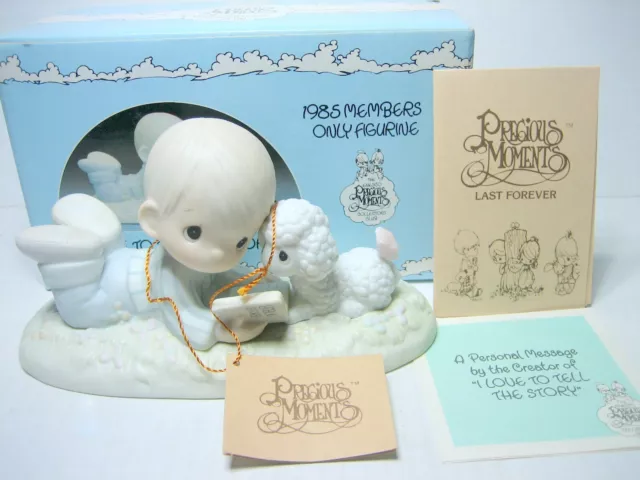 Precious Moments Figurine PM-852 I Love to Tell the Story 1985 Members Only
