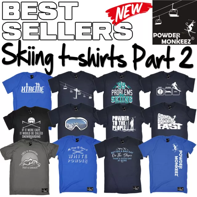 Men's Skiing T Shirts - Novelty Christmas shirt tee Gift Ski T-Shirt Part 2