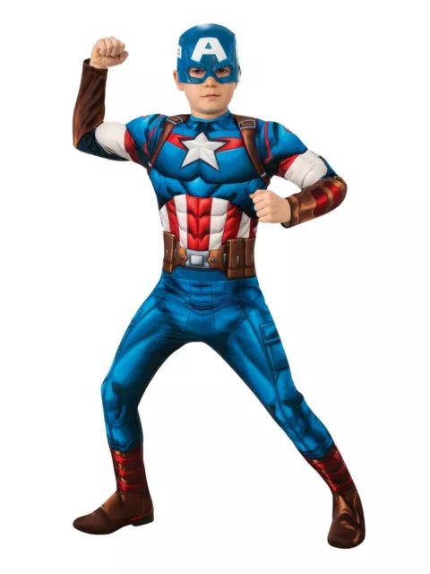 Captain America Kostüm Rubies Muskeln +Maske Superhelden Kinder Jungen Avengers