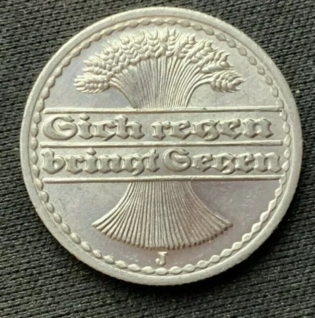 1922 j Germany Weimar 50 Pfennig Coin GEM BU       #C365