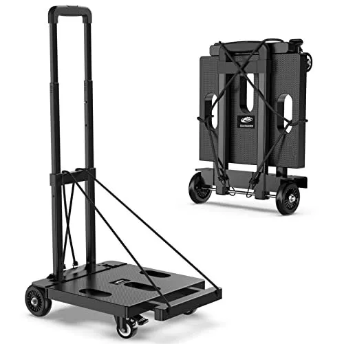 Foldable Hand Truck Dolly, 265 LB Folding Luggage Cart with Wheels, Portable