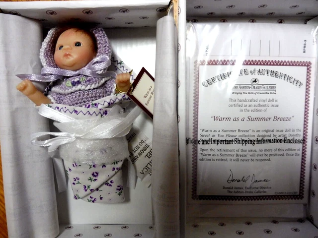 Ashton Drake/ Dorothy Steven  So Truly Real "Warm As A Summer Breeze"  Nib W/Coa