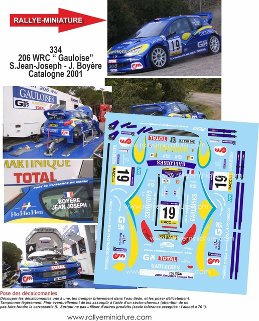 miniature 1/18 Solido Peugeot 206 Wrc Jean Joseph San Remo 2001 no box
