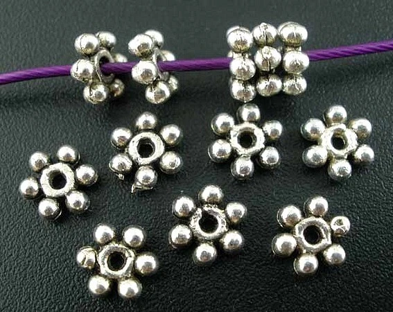 Lot De 50 Intercalaires (spacers) Cylindriques 6x6 Mm - Métal Argenté - Pour Création De Bijoux - Réf A224