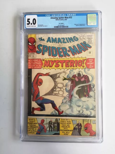 The Amazing Spider-Man #13 1st App Mysterio CGC 5.0 VF Marvel Comics Silver Age