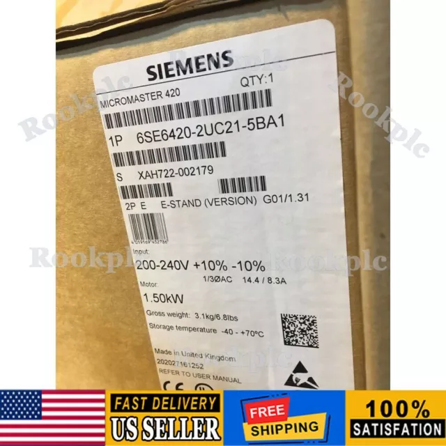 New Siemens 6SE6 420-2UC21-5BA1 6SE6420-2UC21-5BA1 MICROMASTER420 without filter