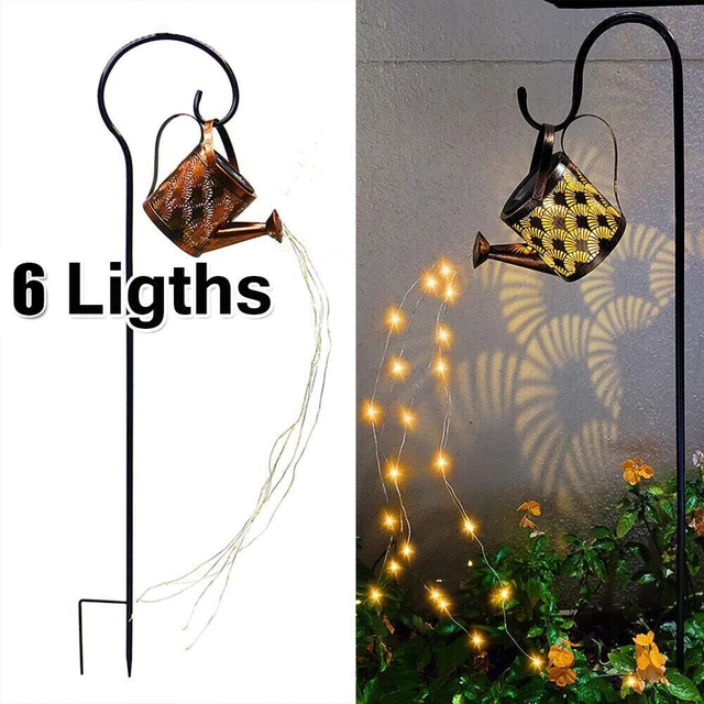 Solar Watering Can Light Garden Outdoor Waterproof Kettle Yard Art Lamp Decor X6