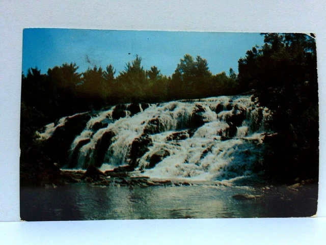 Paulding Michigan MI Bond Falls Ontonagon River Postcard