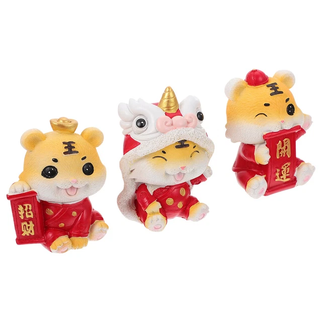 3 pezzi cartone animato ornamento tigre deliziosa decorazione tigre scrivania decorazione animali