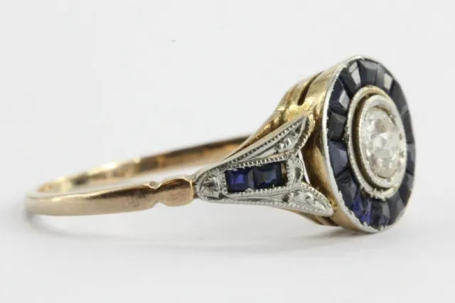 Art Deco Style 2.90Ct Lab-Created Diamond Engagement 14K Yellow Gold Finish Ring