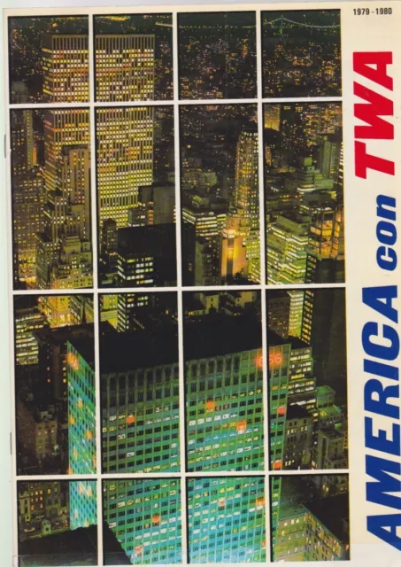 TWA TRANS WORLD AIRLINES America 1979-80 Flat Flight Advertising Brochures