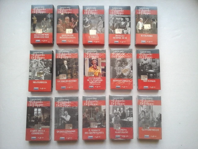 Lotto 15 VHS "Il Grande Teatro Di Eduardo De Filippo" - Commedie, Napoli, RARE!
