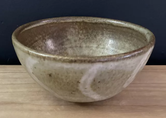 VTG HARDING BLACK 1957 Signed Studio Pottery Bowl Olive Green/Brown Mid Century