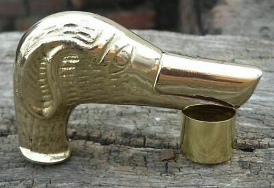 Working Style Heavy Solid Golden Brass Dog Only head Handle for Shaft Walking