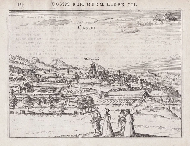 Kassel Hessen Vista General Aspecto View Grabado Bertius 1616