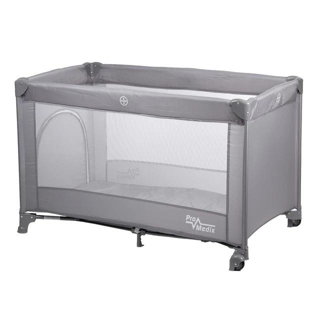 BABY TRAVEL COT + Sliding Door Lock Set Toddler Grey Crib Mesh Sides Child Bed £59.05 PicClick UK
