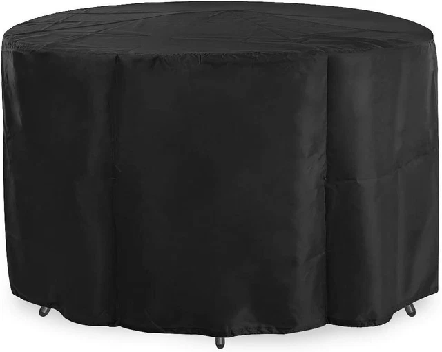 YINETTECH 128x71cm Black Round Outdoor Patio Table Cover Furniture Waterproof P