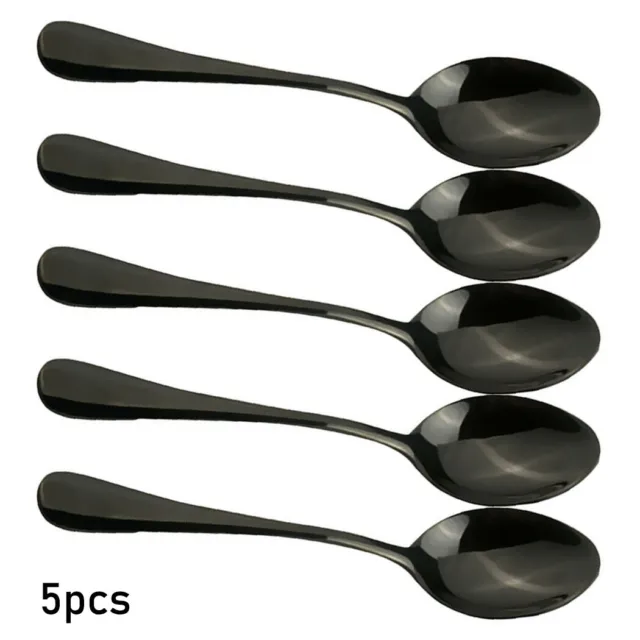 Paquete de herramientas cucharadita de té cucharadita acero inoxidable negro apto útil
