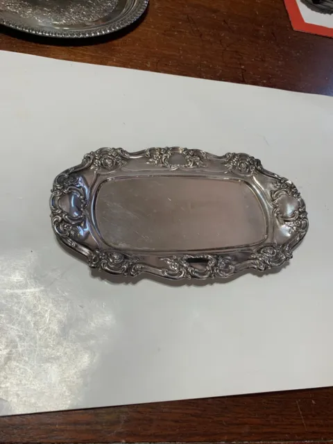 Old Master Embossed Towle silverplate jewelry tray ornate
