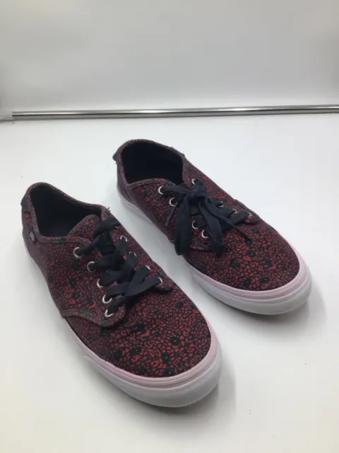 Vans Off The Wall Womens Size 10 Lace Up Red/Black Athletic Casual Shoes TB4R