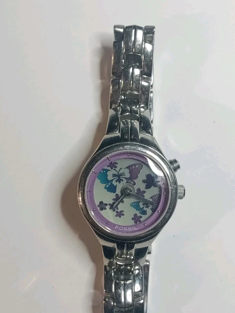 Fossil big tic ladies silver tone purple watch NEW BATTERY Machine Big Tic 41MM Stainless Steel Watch - FS6155 - Fossil main image 3