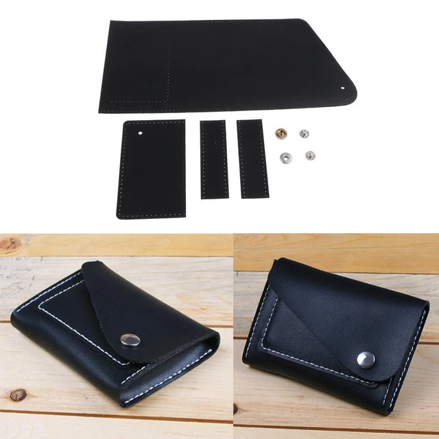 Juego de artesanía de cuero hágalo usted mismo, estuche de almacenamiento de tarjetas de cuero precortado,