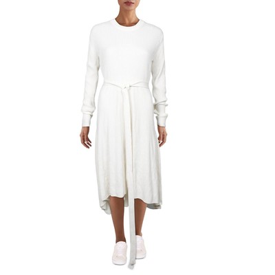 Helmut Lang Womens Ivory Cashmere Blend Ribbed Sweaterdress Top S BHFO 4330