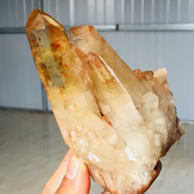 300G Natural smoky Citrine Quartz Cluster Crystal Specimen mineral  F539